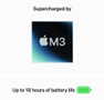 APPLE MacBook Air 13": M3 chip (8C CPU/10C GPU) 16GB RAM 512GB SSD - Midnight (MXCV3H/A)