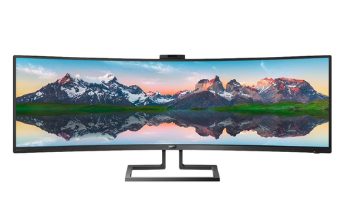 PHILIPS Brilliance P-line 499P9H - LED monitor - curved - 49" (48.8" viewable) - 5120 x 1440 Dual Quad HD @ 60 Hz - VA - 450 cd/m² - 3000:1 - DisplayHDR 400 - 5 ms - 2xHDMI, DisplayPort,  USB-C - speakers - (499P9H/00)