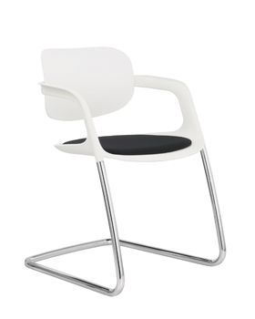 Duba Soul stol A783 med armlæn. Stabelbar med krom stel. Sædeskal og armlæn i hvid eller mørkegrå plastik. Ryg i hvid, mørkegrå, lime eller lyseblå plastik. Sædepolster Fame (angiv farve og farvekode)  (6417841103)