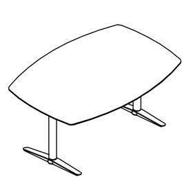 Duba Bocca mødebordsplade. Mål: 1600x900mm. Hvid laminat. Mødebordsstel bestilles separet (4275005511)