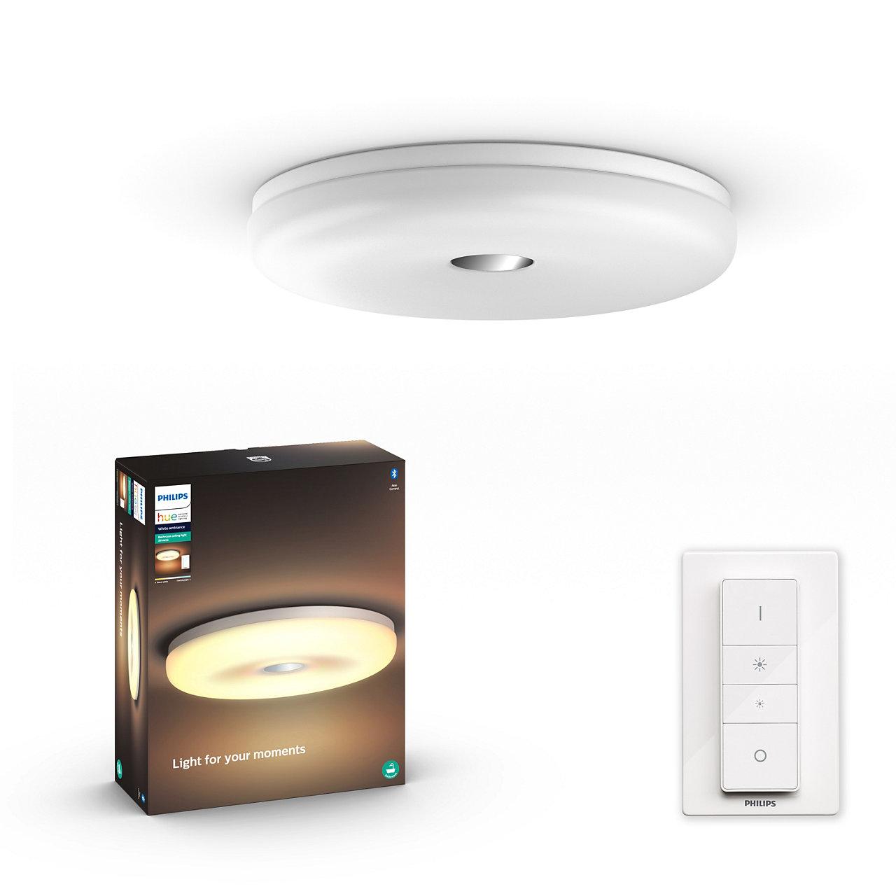 Philips Hue Struana Baderomslampe 32W Hvit M/Dimmer ...