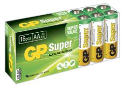 GP Super LR6 AA 1.5V Batteri Homebox 16 stk (15A-2B16)