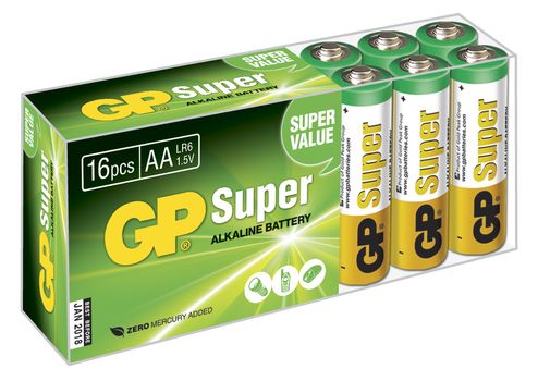 GP Super LR6 AA 1.5V Batteri Homebox 16 stk (15A-2B16) (151057)