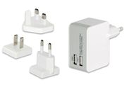EDNET Universal reiselader 2x USB-porter (EU, UK, US) (EDNET-31808)