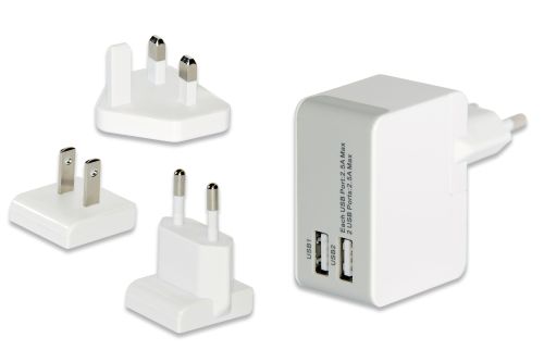 EDNET Universal reiselader 2x USB-porter (EU, UK, US) (EDNET-31808)