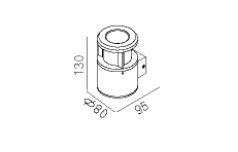 BA Utendørs Vegglampe 3W Sort (BA69-W3A0017-S)