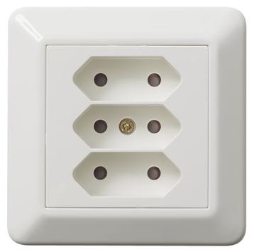 ELKO 3-veis euro stikkontakt innfelt (1510703)