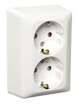 ELKO Dobbel stikkontakt m/jord påvegg