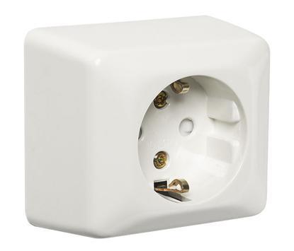 ELKO Enkel stikkontakt m/jord påvegg (1511515)