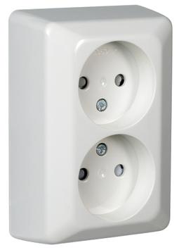 ELKO Dobbel stikkontakt påvegg u/jord