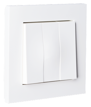 ELKO Plus 1+1+1 bryter innfelt polarhvit (1410703)