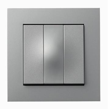 ELKO Plus 1+1+1 bryter innfelt alu