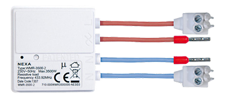NEXA Wireless mottaker Av/På for vegguttak WMR-3500-2 (092-WMR-3500-2)