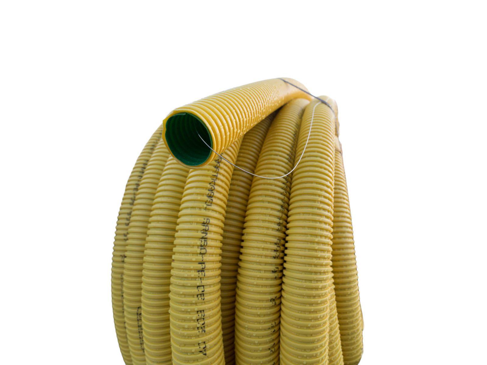 Wavin DV-Rør 50mm Gul, m/trekkesnor | ELdirekte