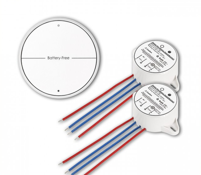 SimpleLink Trådløs-batteriløs 2-kanal bryter+2-mottakere,  hvit (PM020WS110)