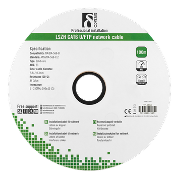 Deltaco Nettverkskabel CAT6 U/FTP 100m (092-TP-44AH)