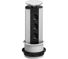 EVOline Port 3xStikk Pop-Up Søyle Sølv