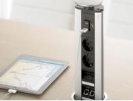 EVOline Port 3xStikk Pop-Up Søyle Sølv (1504110)