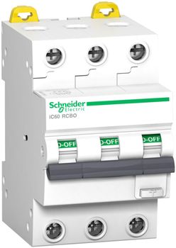 Schneider Jordfeilautomat 10A/C-3P 30mA iC60 RCBO A9D17310 (1600934)