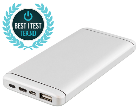 Deltaco PB-821 10000mAh Power Bank USB-C, hurtiglading,  5-12V, 3A max, 1x USB Type-C, 1x USB Type-A (PB-821)