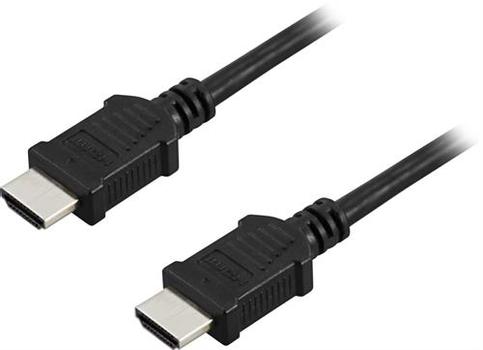 Deltaco HDMI-kabel v1.4 + Ethernet 19-pin han-han (HDMI-1022)