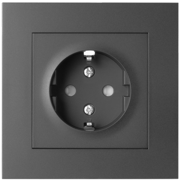 ELKO Plus Enkel stikkontakt m/jord innfelt sort