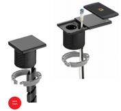 EVOline Square80 sort - 1x stikk 1x 1000mA USB lader Qi Cat.6 (1504333)