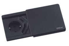 EVOline Square80 1xstikk 1xUSB-lader Sort