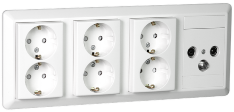 ELKO RS16 4-hull dobbelstikkontaktramme PH (1411751)