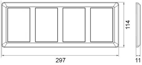 ELKO RS16 4-hull dobbelstikkontaktramme PH (1411751)