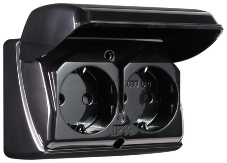 ELKO Utendørs stikkontakt IP44 Sort AS1090 UPT stikk SO