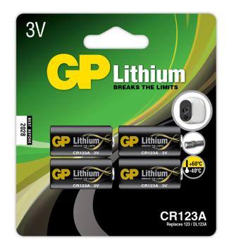 GP Lithium CR 123A 4-pakning 3V Z-Wave/ Foto (102033)