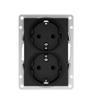 ELKO Plus Option Dobbel Stikkontakt Sort