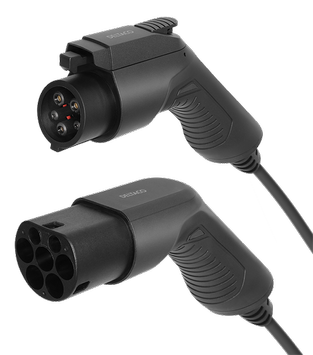 Deltaco e-Charge ladekabel T2-T1 1-Fas 16A 7m (EV-1107)