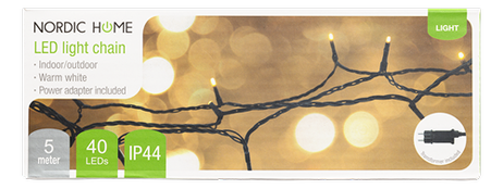 Nordic Home LED-lyslenke 230V Varmhvit