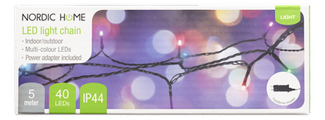 Nordic Home LED-lyslenke 230V Flerfarget