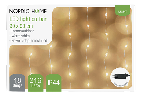 Nordic Home LED-lysgardin 230V Varmhvit