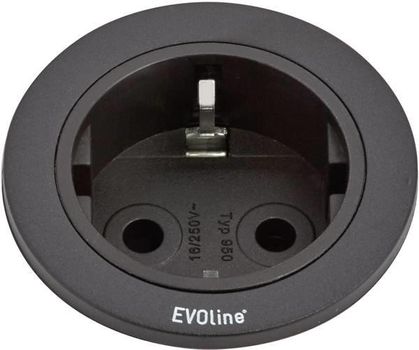 EVOLINE One 1xStikk 230V sort (159280000900)