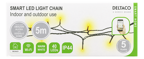 Deltaco Julelys Wi-Fi Varmhvit 5m