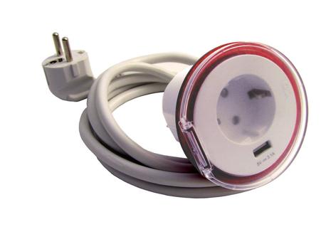 ELKO Borduttak Stikk+1x USB A Hvit (6630909)