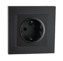 SG Enkel Stikkontakt Innfelt Sort m/j