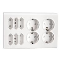SG Stikkontakt Påvegg Hvit 4+6 Euro m/j