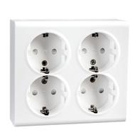 SG Stikkontakt Påvegg 4-veis m/j hvit