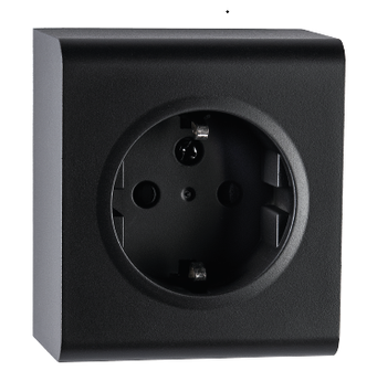 SG Stikkontakt Påvegg Enkel m/j sort