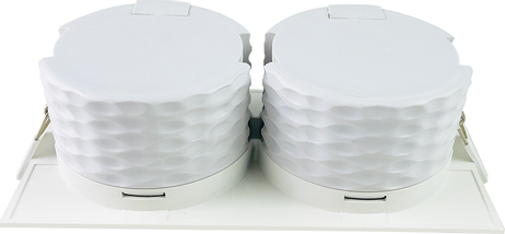 Tundra Swan v3 2x9W Rett-i-isolasjon Warmdim IP44 Hvit (Swan3-18V-9*2WSR)