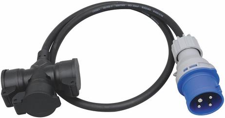 Malmbergs Overgang fra CEE 316-9 til 3stk Schuko 230V (2428406)