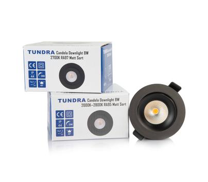 Tundra Candela Downlight 8W Warmdim RA95 Matt Sort (TUNDRA-1033)