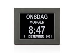 Ontario lettleselig kalenderklokke for eldre med Alzheimers, demens - 8" skjerm - svart