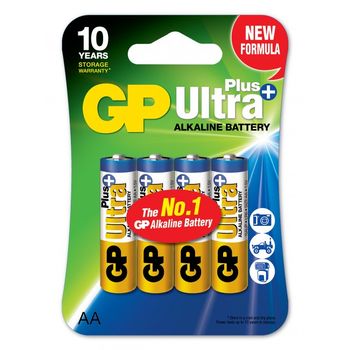 GP Ultra Plus Alkaline AA-batteri,  15AUP/ LR6,  4-pakk (151121)