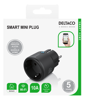Deltaco Smart Home Veggplugg Sort (SH-P01M-B)